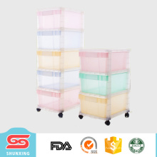 armoire de rangement en plastique polyvalente la plus populaire avec roues